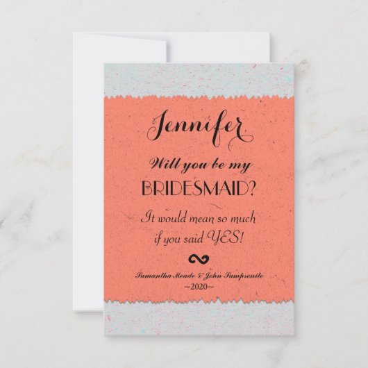 Coral Peach en Slate Grey Edgy Pattern Kaart (Voorkant)