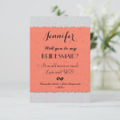 Coral Peach en Slate Grey Edgy Pattern Kaart (Staand voorkant)