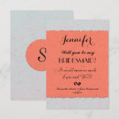Coral Peach en Slate Grey Edgy Pattern Kaart (Voorkant / Achterkant)