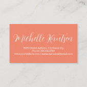 Coral Peach Girly Make-up Artiest Haarsalon Visitekaartje (Achterkant)