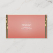 Coral Peach & Gold Dipped Chic Glamor Glam Visitekaartje (Achterkant)
