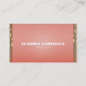 Coral Peach & Gold Dipped Chic Glamor Glam Visitekaartje (Voorkant)