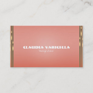 Coral Peach & Gold Dipped Chic Glamor Glam Visitekaartje