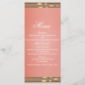 Coral Peach & Gold Dipped Chic Uitnodigingsmenu Menu (Voorkant)