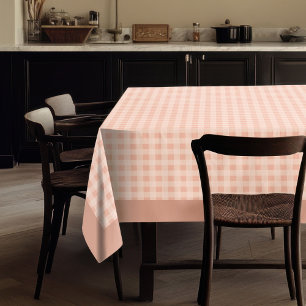 Coral Peach Grey Plaid tafelkleed voor rustieke ch