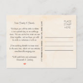 Coral Peach RUSTIC FLORAL BOHO Bewaar de datum Aankondigingskaart (Achterkant)
