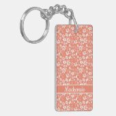 Coral Peach Tropical Spring Flowers Foto Sleutelhanger (Voorkant Links)