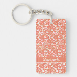 Coral Peach Tropical Spring Flowers Foto Sleutelhanger