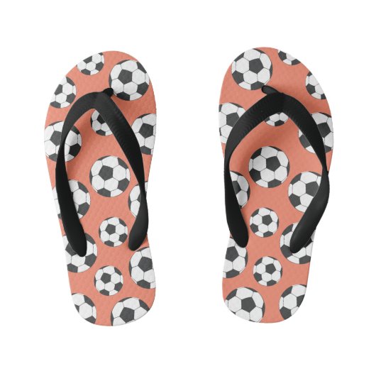 Coral Peach Voetbal Football Teenslippers (Voetbed)