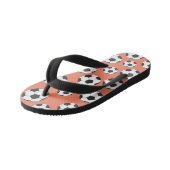 Coral Peach Voetbal Football Teenslippers (Schuin)