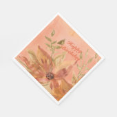 Coral Peach Waterverf Servet (Hoek)