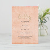 Coral Peach Weddenschap Instant Digital Download Kaart (Staand voorkant)