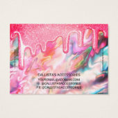 Coral Pearl Opal Glitter Drip Bracelet Display Visitekaartje (Achterkant)