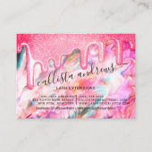 Coral Pearl Opal Glitter Druppels Wimpers Nazorg Visitekaartje (Voorkant)