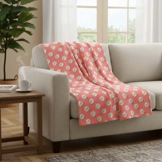 Coral & Pearls Elegant Soft Throw Blanket Fleece Deken
