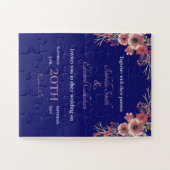 Coral Peony Floral Bouquet nabestaandenuitnodiging Legpuzzel (Horizontaal)