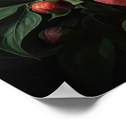 Coral Peony Flowers Art Print Poster (Hoek)