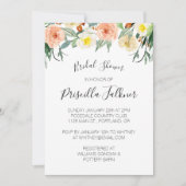 Coral Peony Waterverf Vrijgezellenfeest Kaart (Voorkant)