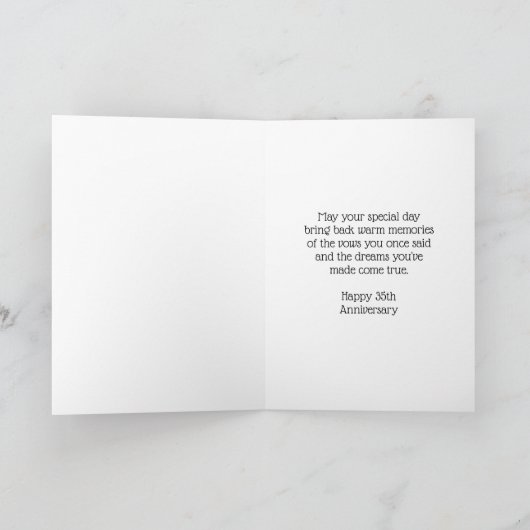 Coral Personalized 35th Wedding Jubileum Kaart (Binnen)