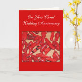 Coral Personalized 35th Wedding Jubileum Kaart (Gele Bloem)