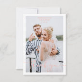 Coral Personalized Photo Wedding Whimsical Script Bedankkaart (Voorkant)