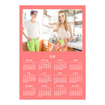 Coral Personalized Poster Yarly Calendar 2016