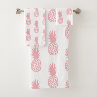 Coral Pineapple Pattern Bad Handdoek