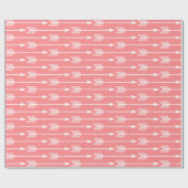 Coral Pink Arrows Patroon Cadeaupapier (Vlak)