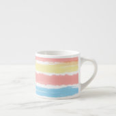 Coral Pink Blue Yellow Waterverf Stripes Espresso Kop (Rechts)