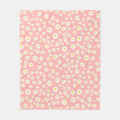 Coral Pink Boho Spring Daisies Pattern Fleece Deken (Voorkant)
