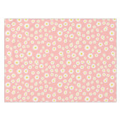 Coral Pink Boho Spring Daisies Pattern Tafelkleed (Voorkant (Horizontaal))