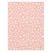 Coral Pink Boho Spring Daisies Pattern Tafelkleed (Voorkant)