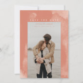 Coral Pink Boho Waterverf Save the Date (Voorkant)