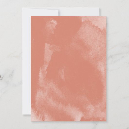 Coral Pink Boho Waterverf Save the Date (Achterkant)