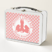 Coral Pink Bunnies & Gingham Pattern, gepersonalis (Voorkant)