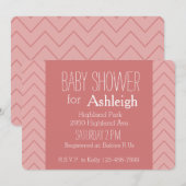 Coral Pink Chevron-baby shower Kaart (Voorkant / Achterkant)