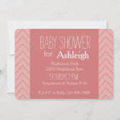 Coral Pink Chevron-baby shower Kaart (Voorkant)