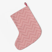 Coral Pink Chevron Grote Kerstsok (Achterkant (Hangend))
