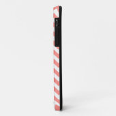 Coral Pink Chevron Pattern Gray Monogram Case-Mate iPhone Case (Achterkant/links)