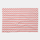 Coral Pink Chevron Theedoek (Horizontaal)