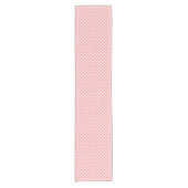 Coral Pink Country Style Gingham Patroon Korte Tafelloper (Voorkant)