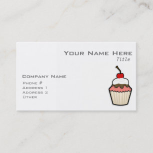 Coral Pink Cupcake Visitekaartje