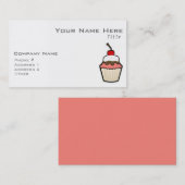 Coral Pink Cupcake Visitekaartje (Voorkant / Achterkant)