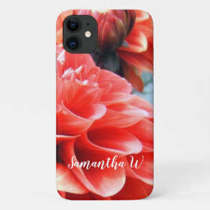 Coral Pink Dahlia Flower Case-Mate iPhone Case