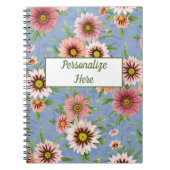 Coral Pink Daisy Floral Notitieboek (Voorkant)