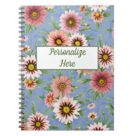 Coral Pink Daisy Floral Notitieboek