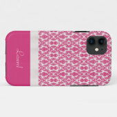 Coral Pink Damask gepersonaliseerd iPhone 5 Hoesje (Achterkant (horizontaal))