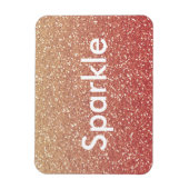 Coral Pink en Gold Faux Glitter Sparkle Magneet (Verticaal)