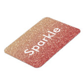 Coral Pink en Gold Faux Glitter Sparkle Magneet (Linkerzijde)
