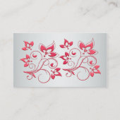 Coral Pink en Grey Floral Place Card Plaatskaartje (Achterkant)